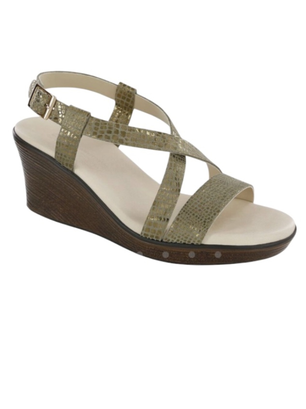 SAS Delight Cross Strap Wedge Sandal 7.5